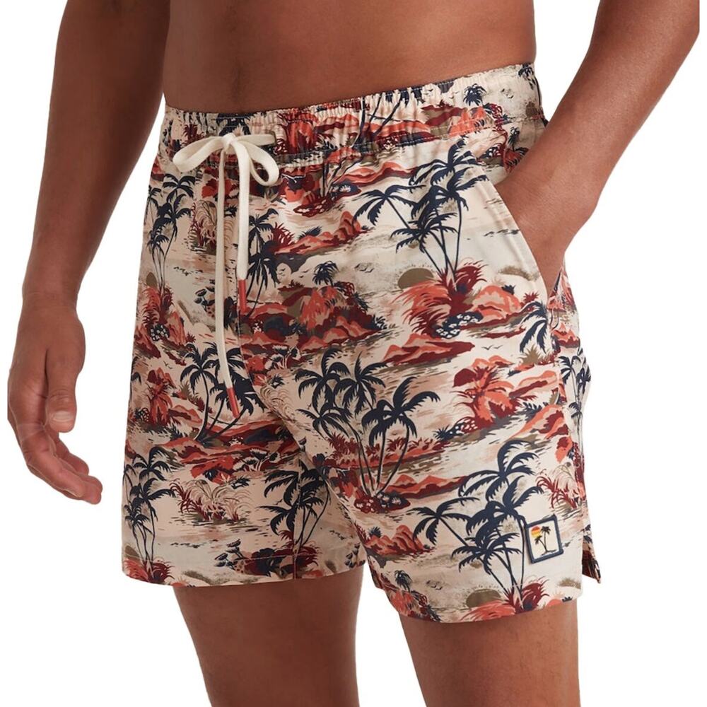 Marine Layer Rincon Swim Trunks Tropical Print M Coastal Surf Vacation Beach